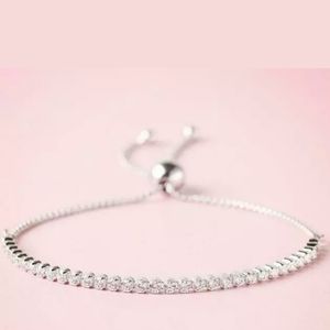 Auth. Cl. Cz Pandora Silver Slider Tennis Bracelet